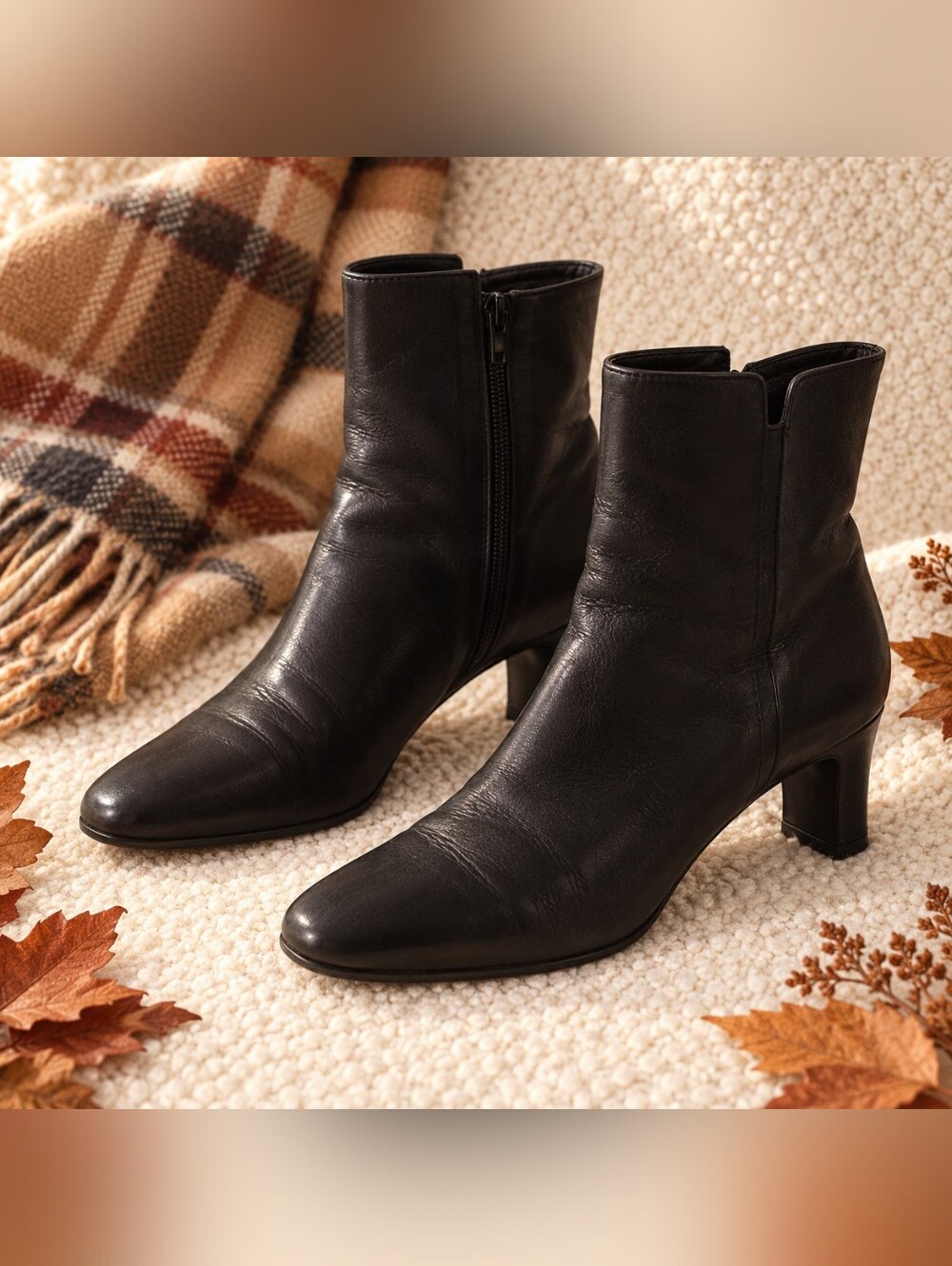 Classic Stuart Weitzman Black Leather Women's Ankle Boots 6.5